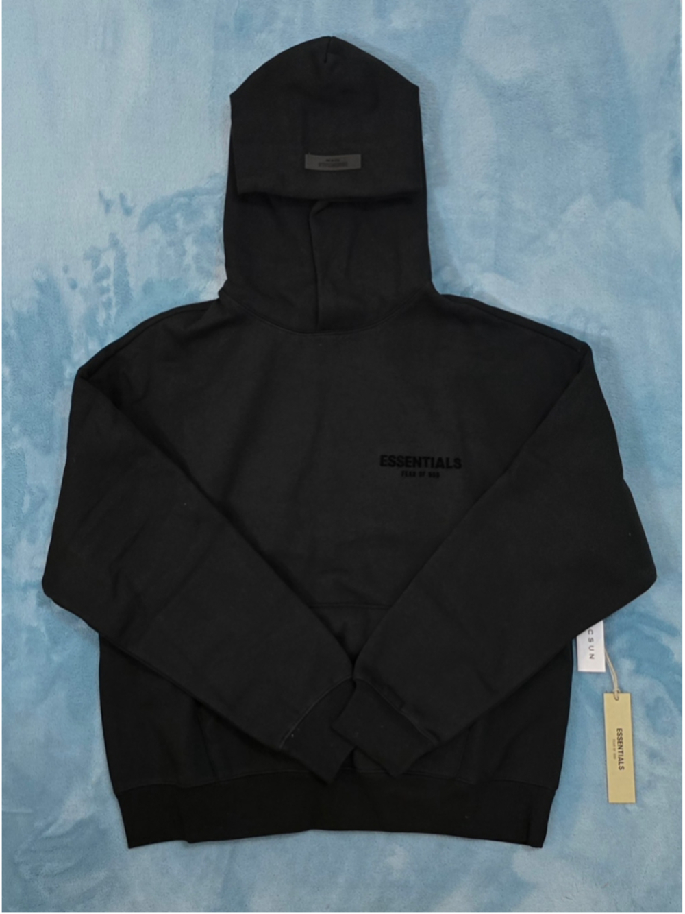 Men's Essentials Fear of God Black Hoodie Size M